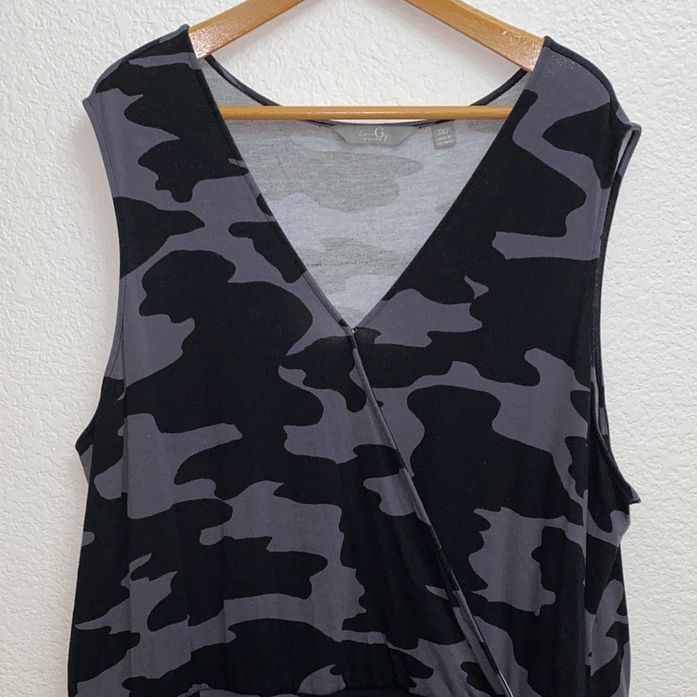 Laungy 3X Camo Jogger Jumpsuit | Faux Wrap | Plus Size | Like New